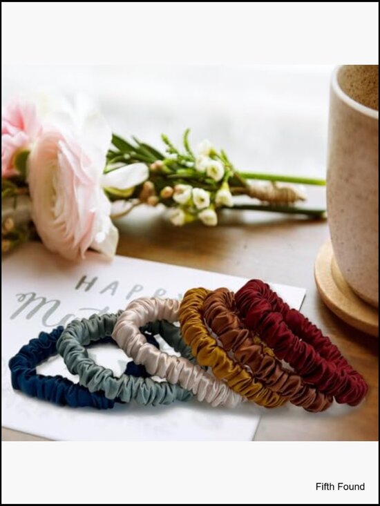 6 Pack Pure Mulberry Silk Hair Scrunchies Silk Hair Ties Set of 6